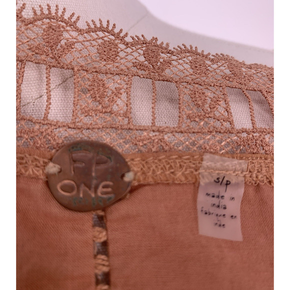 Free People FP One Verona Boho Chic Romantic Woodland Fairy Dress Brown S - Picture 8 of 13